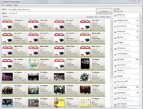 screenshot of Album Art Downloader interface