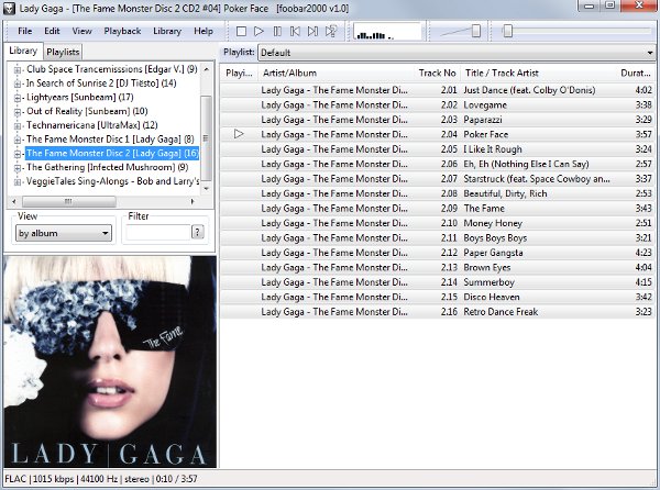 screenshot of foobar2000 interface
