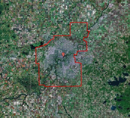 map of Edmonton city limits